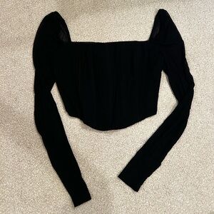 Princess Polly Black Women's Corset Mesh Top